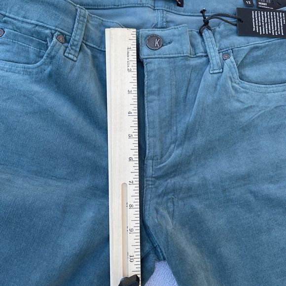 Kut From The Kloth Corduroy Pants Women's Size 12 Diana Skinny Teal Blue New - Picture 5 of 15